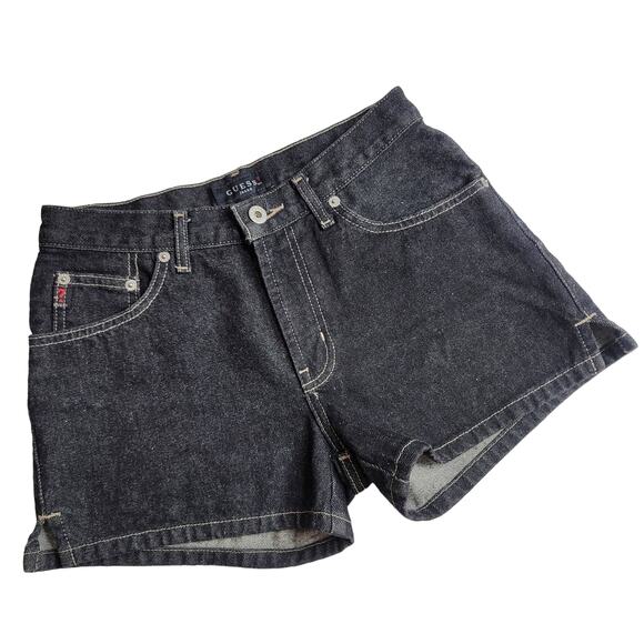 Guess Pants - Guess Denim Shorts Low Rise Dark Wash Y2K Size 26